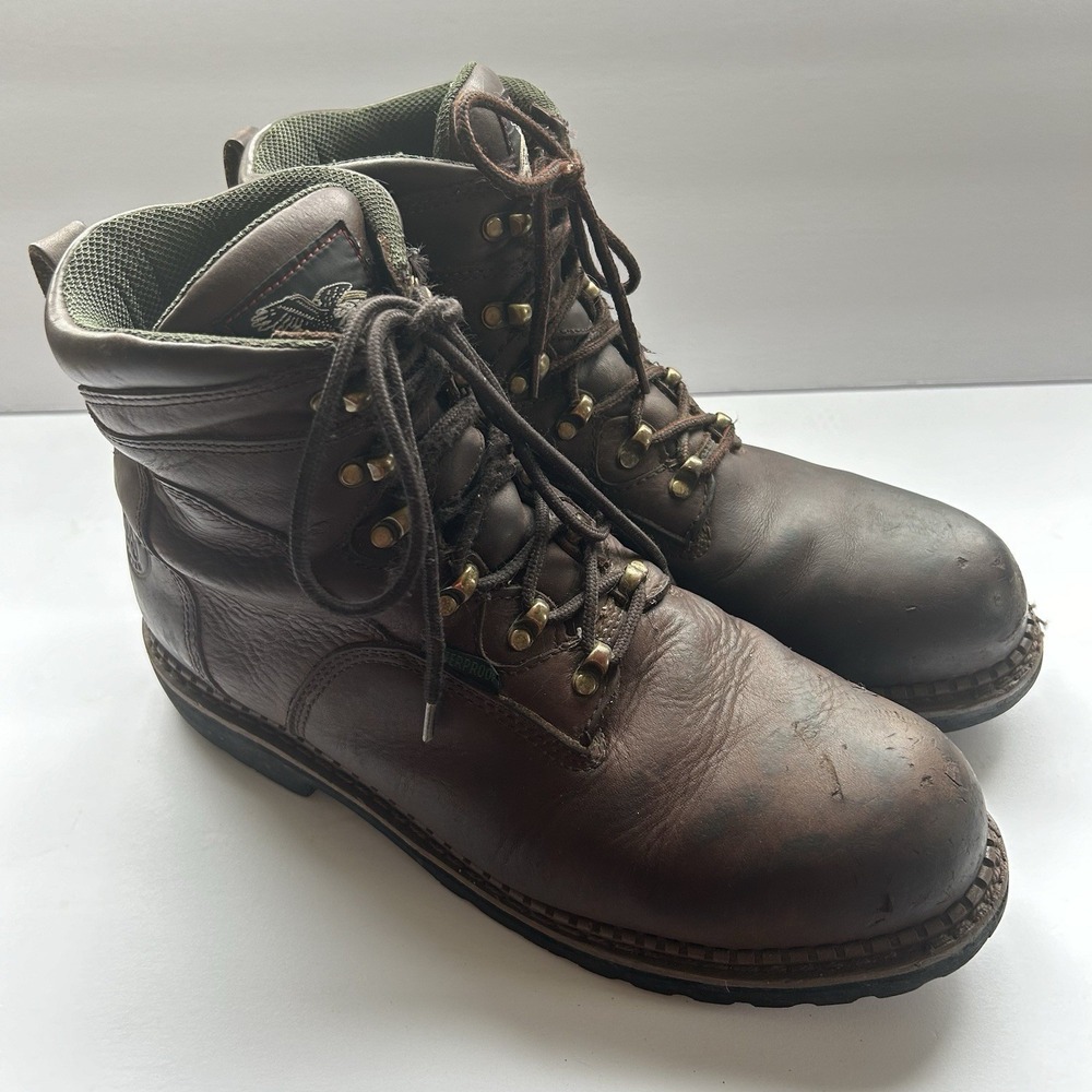 GEORGIA BOOTS Mens 12W Steel Toe Renegade Work Hammer Brown Leather Wtpf G6303
